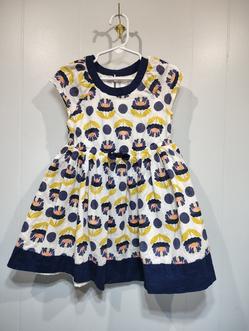 Lydia Jane Girls Floral Cotton Sundress 4T Navy Yellow